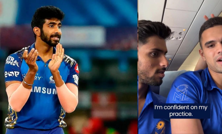 "Bumrah laughing in the corner" - Twitter reacts after Tilak Varma tells Arjun Tendulkar "You're the Yorker king in our team"
